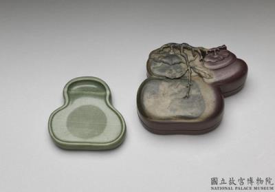 图片[2]-Songhua inkstone with lid in persimmon shape, Qing dynasty, Qianlong reign (1736-1795)-China Archive